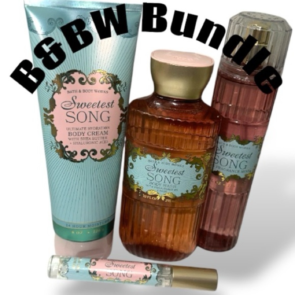 Bath & Body Works Sweetest Song Moisturizer & Fragrance Set - Pink and Gold